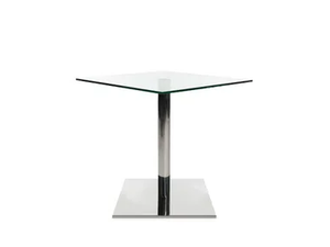 W-TABLE - Square glass and steel coffee table - Coffee table by Wagner