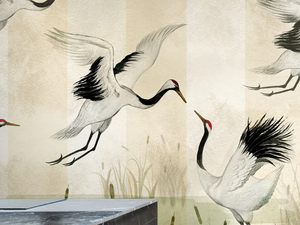 BISOUS - Oriental wallpaper, eco-friendly, PVC free and washable - Wallpaper by WallPepper®/Group