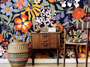 BLOOMED - Tropical wallpaper, PVC free, eco-friendly, washable - Wallpaper by WallPepper®/Group