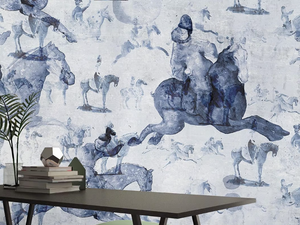 CAVALLI CINESI - Oriental wallpaper, PVC free, eco, washable - Wallpaper by WallPepper®/Group