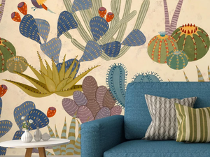 C'È VITA NEL DESERTO - Tropical wallpaper, PVC free, eco, washable - Wallpaper by WallPepper®/Group