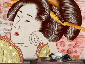 CLASSIC GEISHA - Oriental wallpaper, PVC free, eco, washable - Wallpaper by WallPepper®/Group