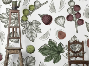 FICUS CARICA - Tropical wallpaper, PVC free, eco, washable - Wallpaper by WallPepper®/Group