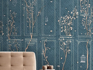 GIOCO DI GINKGO - Oriental wallpaper, PVC free, eco, washable - Wallpaper by WallPepper®/Group