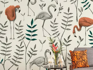 OASI ROSA - Tropical wallpaper, PVC free, eco, washable - Wallpaper by WallPepper®/Group