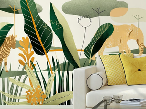 QUIETNESS - Tropical wallpaper, PVC free, eco, washable - Wallpaper by WallPepper®/Group