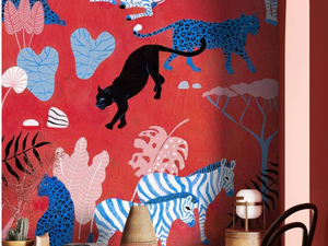 ROSSO SAVANA - Tropical wallpaper, eco-friendly, PVC free and washable - Wallpaper by WallPepper®/Group