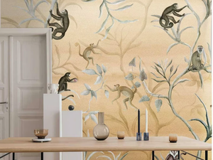 SPIDER MONKEY - Oriental wallpaper, eco-friendly, PVC free and washable - Wallpaper by WallPepper®/Group