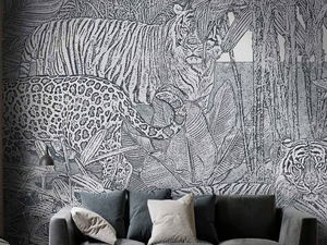 THE EYE OF THE TIGER - Oriental wallpaper, eco-friendly, PVC free and washable - Wallpaper by WallPepper®/Group