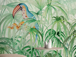 TOUKE-TOUKE JUNGLE - Tropical wallpaper, PVC free, eco, washable - Wallpaper by WallPepper®/Group