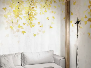 YELLOW GINKGO - Oriental wallpaper, eco-friendly, PVC free and washable - Wallpaper by WallPepper®/Group