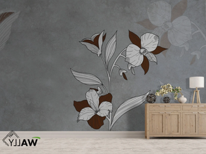 BLOOM - Fire retardant washable nonwoven wallpaper with floral pattern - Wallpaper by WALLYART