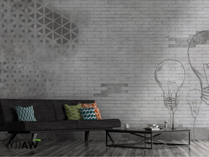 BULB - Brick effect fire retardant washable nonwoven wallpaper - Wallpaper by WALLYART