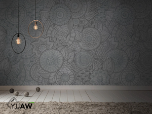 CURLY - Fire retardant washable nonwoven wallpaper with floral pattern - Wallpaper by WALLYART