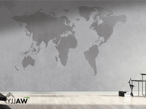 GLOBE - Fire retardant washable nonwoven wallpaper with map - Wallpaper by WALLYART
