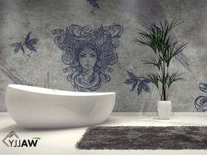 MEDUSA - Motif fire retardant washable nonwoven wallpaper - Wallpaper by WALLYART