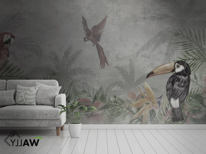 TROPICAL - Fire retardant washable Tropical nonwoven wallpaper - Wallpaper by WALLYART