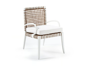 DELTA - Upholstered aluminium garden chair with armrests - Chair by Walters