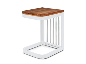 REGATTA - Aluminium and wood side table - Side table by Walters