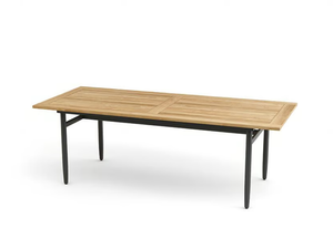 STRINGER - Rectangular aluminium and wood dining table - Table by Walters