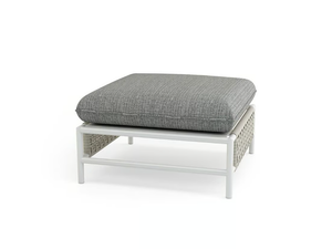 SUMMER - Square aluminium garden footstool - Pouf by Walters