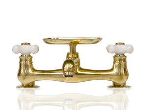 MONTAIGNE - 2 hole wall-mounted brass bridge mixer - Tap by WatermarkFixtures