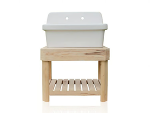 SUNROOM POTTERS STAND - Single floor-standing wooden vanity unit - Washbasin cabinet by WatermarkFixtures