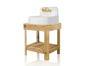 TENSAS - Single wooden vanity unit with integrated washbasin - Washbasin cabinet by WatermarkFixtures