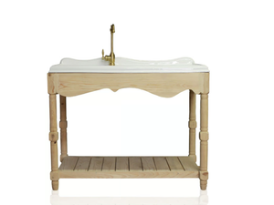 VIRTUOSO - Single floor-standing wooden vanity unit with integrated washbasin - Washbasin cabinet by WatermarkFixtures