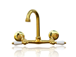 WMF-LF-604-PL - Wall-mounted 2 hole brass washbasin mixer - Tap by WatermarkFixtures