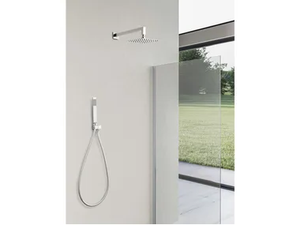 QUADRO - Wall-mounted square overhead shower with arm - Shower by WEISS-STERN