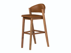 CARAVELA - High wooden stool with footrest - Stool by Wewood