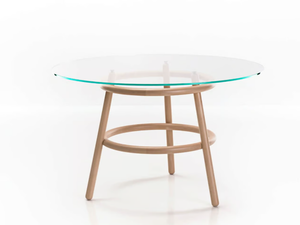 MAGISTRETTI 03 02 - Round crystal and wooden table - Table by Wiener GTV Design