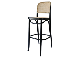 N. 811 - High beech and woven cane barstool - Stool by Wiener GTV Design
