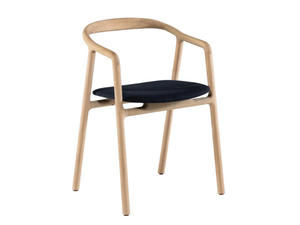BRIONI - Upholstered solid wood chair with armrests - Chair by Woak