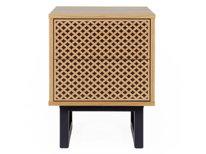 CAMDEN DIAMOND - Square wooden bedside table with drawers - Side table by Woodman
