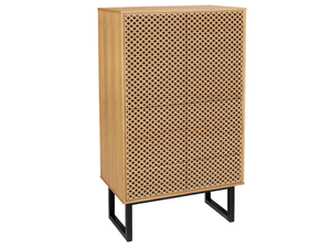 CAMDEN DIAMOND - Wood veneer highboard with doors - Door by Woodman