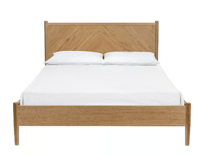 FARSTA ANGLE - Wood veneer double bed - Bed frame by Woodman