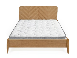 FARSTA HERRINGBONE - Wood veneer double bed - Bed frame by Woodman
