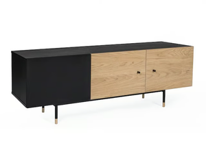 JUGEND - Low wood veneer TV cabinet with cable management - Cabinet by Woodman