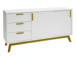 KENSAL NORDIC - Melamine-faced chipboard sideboard with sliding doors - Cabinet by Woodman