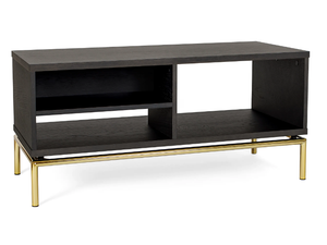 PIMLICO - Low wood veneer coffee table with integrated magazine rack - Coffee table by Woodman