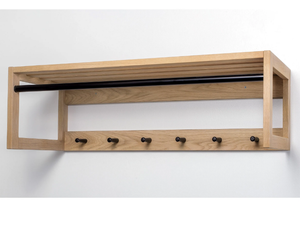 SLUSSEN - Wall-mounted steel and wood coat rack - Accessories by Woodman