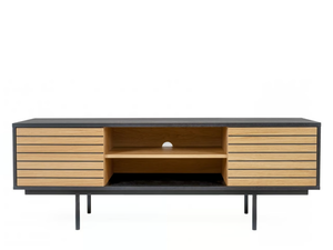 STRIPE - Chipboard TV cabinet with doors - Cabinet by Woodman
