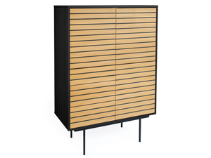 STRIPE - Wood veneer highboard with doors - Door by Woodman