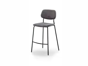 4206 - Fabric stool with back with integrated cushion - Stool by XLINE