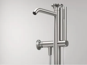 JKZ - Steel bathtub mixer with hand shower - Tap by ZAZZERI