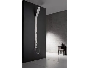 OBLIQUA - Wall-mounted thermostatic stainless steel shower panel - Shower panel by ZAZZERI