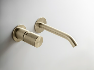 Z316_SH - Wall-mounted single handle stainless steel washbasin tap - Tap by ZAZZERI