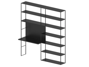 EASY IRONY BUREAU - Open metal bookcase with secretary desk - Desk by Zeus